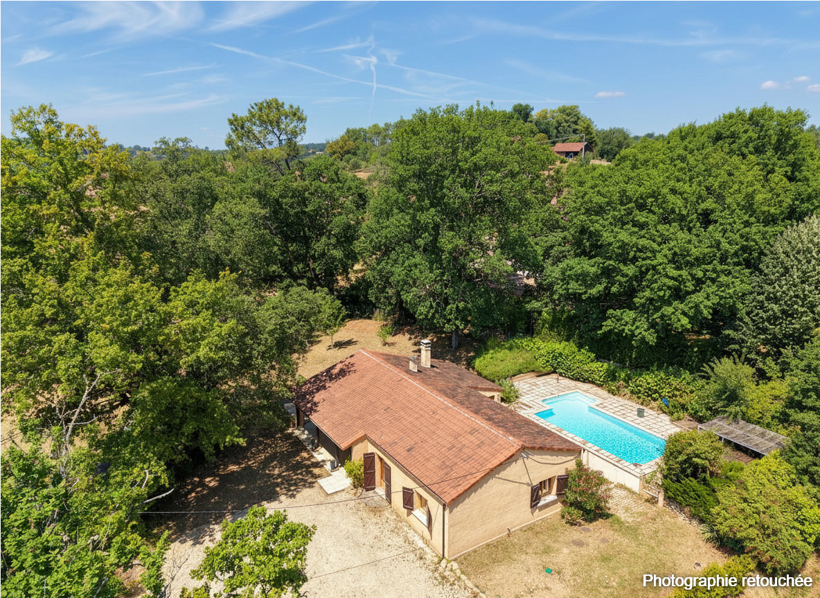 Exclusivité - Secteur Sarlat - Maison de plain pied avec piscine sur 1500 m2 arborés 