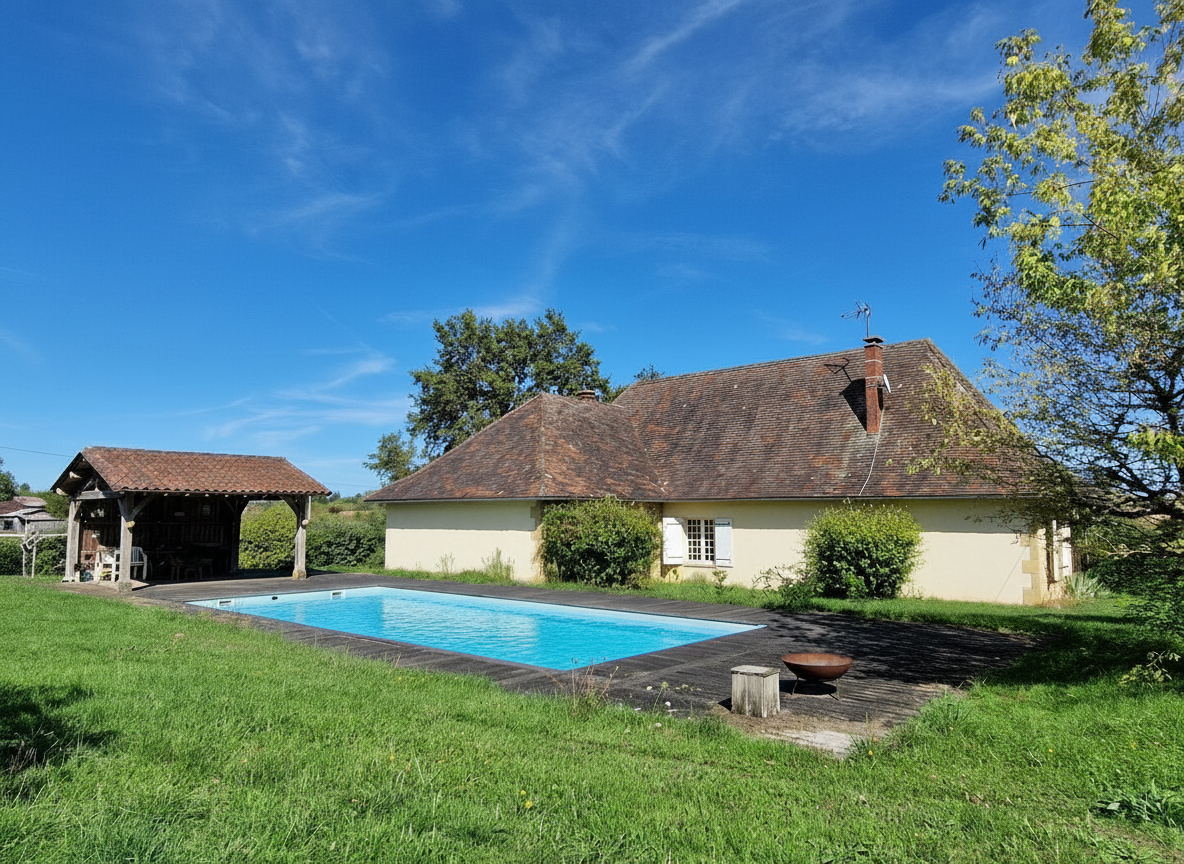 Grande maison style périgourdin avec panorama sur la Bastide