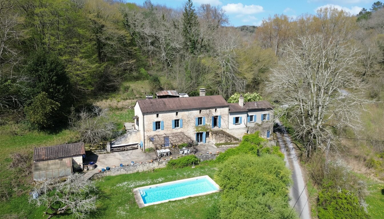 Maison en pierres avec source, ruisseau et piscine – Proche Sarlat-la-Canéda