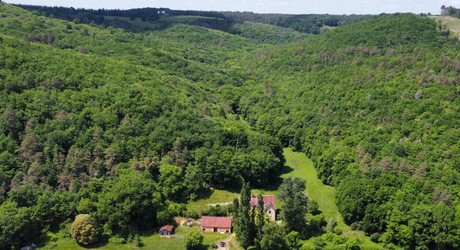 Beautiful property to renovate in the Vézère Valley, set on nearly 4 hectares of meadows and woods, with several springs. Main house and outbuildings. Very beautiful location.