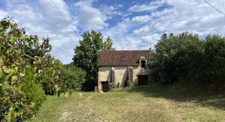 En Périgord Noir, sur les hauteurs de Plazac, petite maison en pierre avec jardin et dépendance.
