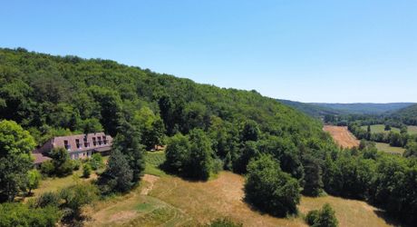 In Périgord Noir, in the Vézère valley, on over 6 hectares, property with lovely views comprising a large main house and a guest house.