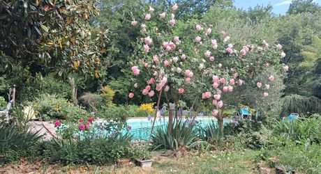 En Périgord Noir, en campagne, à 10 minutes de tous les commerces et écoles, propriété de charme sur plus de 2 hectares comprenant une maison d'artiste, une grange aménagée façon 