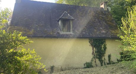 En Périgord Noir, à quelques minutes à pieds d'un charmant village et de la rivière Vézère,  cette maison ancienne, sa grange et son four à pain méritent quelques travaux qui en feront un pied à terre aussi confortable que modeste.