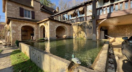 Propriété de charme en Périgord Noir avec gîtes, tennis, bassin et parc arboré sur environ 2 hectares.