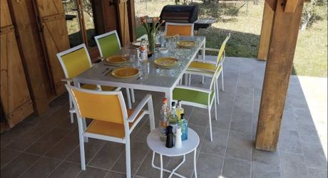 Vallée de la Dordogne, maison contemporaine 3 chambres, piscine chauffée au sel, terrain clos 1270m².