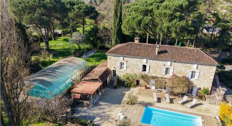 Stunning Renovated Estate with Guest House, Parkland and Pools in the Heart of the Lot Valley