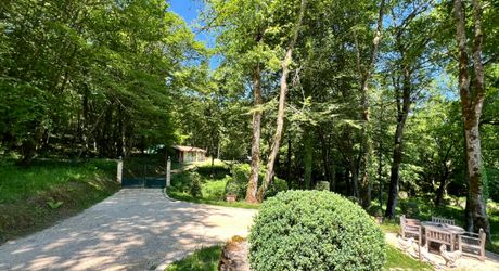 UNE PROPRIÉTÉ CAPTIVANTE COMPRENANT UNE IMPRESSIONNANTE MAISON PRINCIPALE, UNE TOUR ET UN STUDIO APPARTEMENT, 2 BELLES MAISONS D'AMIS, PISCINE ET GARAGE, SUR PLUS DE 7 HECTARES AVEC UNE VUE À COUPER LE SOUFFLE, ENTRE LES EYZIES ET SARLAT. PF90328