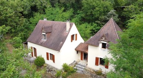 Maison contemporaine, chalets en bois et terrain boisé d'un hectare
