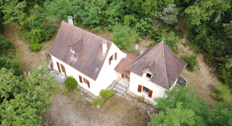 Maison contemporaine, chalets en bois et terrain boisé d'un hectare