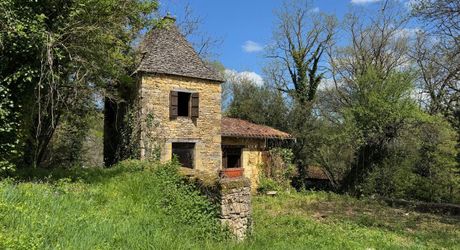 Très bel ensemble périgourdin aux toitures de lauzes a restaurer.