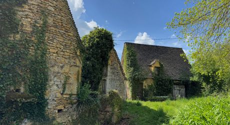 Très bel ensemble périgourdin aux toitures de lauzes a restaurer.