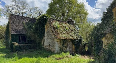 Très bel ensemble périgourdin aux toitures de lauzes a restaurer.