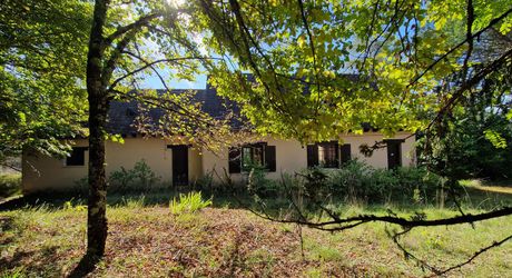 Maison de plain-pied à rafraichir de  3 chambres et grand  terrain au calme
