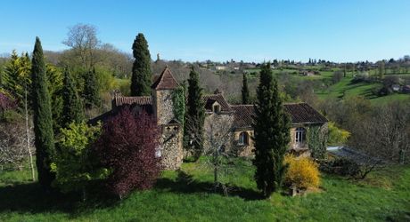Propriété en pierre du Périgord avec dépendances, piscine, vue dégagée et calme !