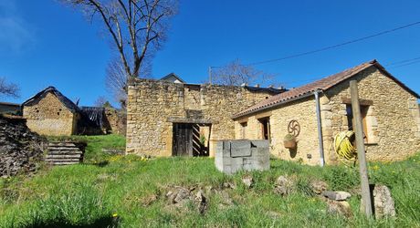Perigord Noir, Projet en pierres du pays, en cours de renovation et  début d'extension sur joli terrain clos de murets