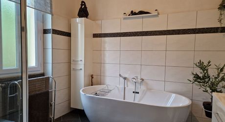 Propriété avec Maison d'habitation, Maison d'amis, Studio, Piscine, parc et jardin 7418m2 jusqu'à la rivière.