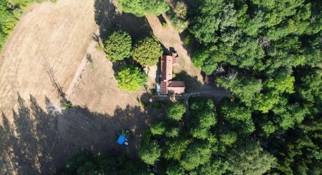 Ensemble périgordin rénové, ses deux roulottes et terrain de plus de 4 ha.