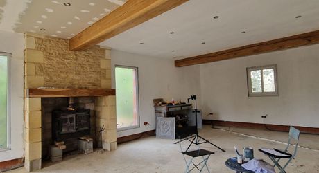 Maison perigordine à terminer , 170m2 prévus et terrain de 2310m2