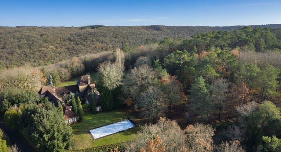 Magnifique PROPRIETE rénovée, offrant 550 m2 habitables, en plein coeur du Périgord Noir. Terrain de 20 hectares.