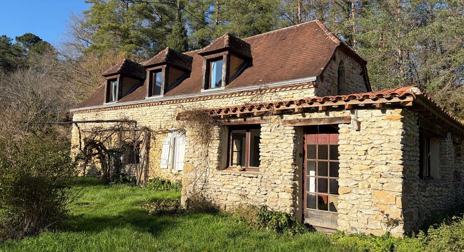 En Périgord noir-Vallée de la Vézère, entre Plazac et Saint-Léon, maison en pierre sur plus de 7 hectares, en situation isolée, sans voisin proche, à l'abri de toutes nuisances.