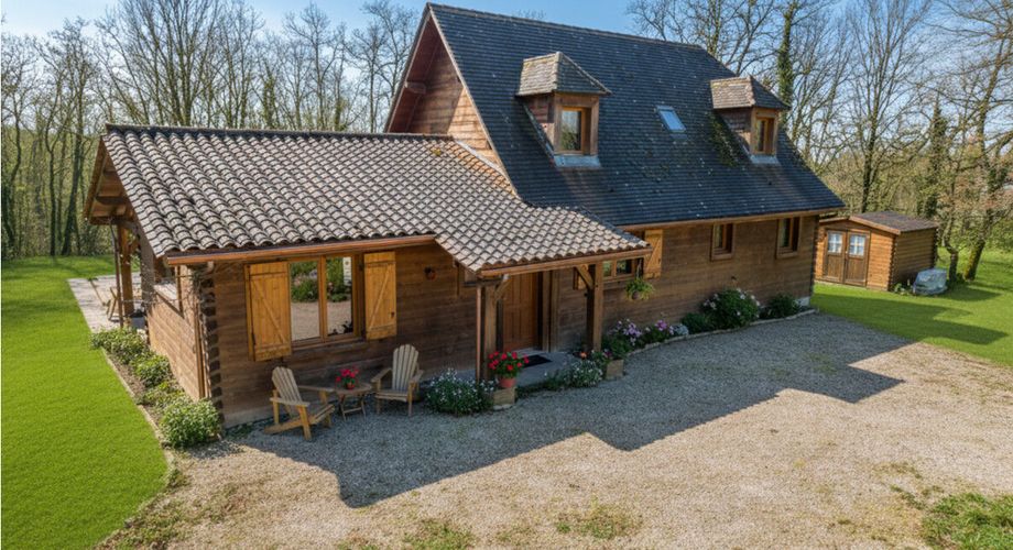 Vallée de la Dordogne, maison contemporaine 3 chambres, piscine chauffée au sel, terrain clos 1270m².